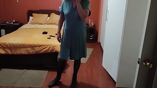 Stepmom shows off her big hairy pussy after fucking and moans for more cock - porn video